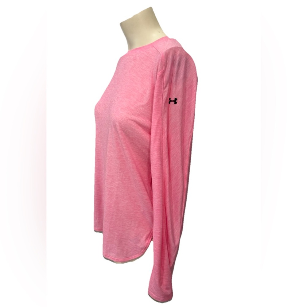 Under Armour Loose Fit Long Sleeve Top Women’s S Pink Lightweight Cut Out Back - Picture 3 of 8